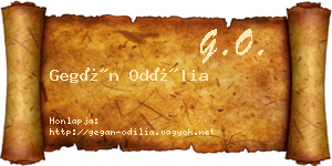 Gegán Odília névjegykártya